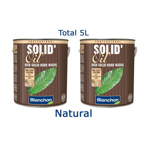 Blanchon SOLID'OIL 5 ltr (two 2.5 ltr cans) NATURAL100% 06402807 (BL)